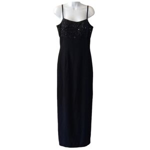 Black Beauty Sequin Beaded Sleeveless Evening Gown